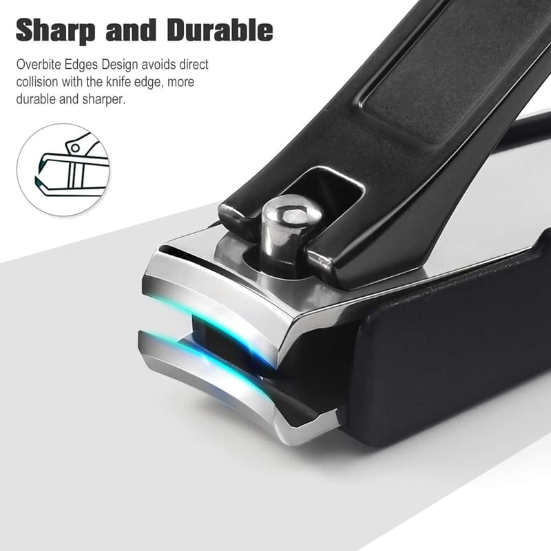 Stainless Steel Nail Clippers Set with Catcher - 2 PCS