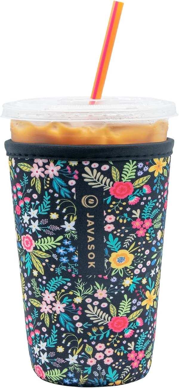 JavaSok Insulated Neoprene Cup Sleeve for Iced Coffee & Soda