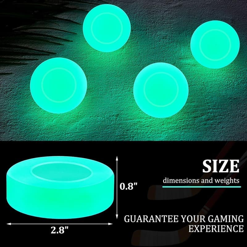 Glow-in-the-Dark Ice Hockey Pucks for Kids & Adults