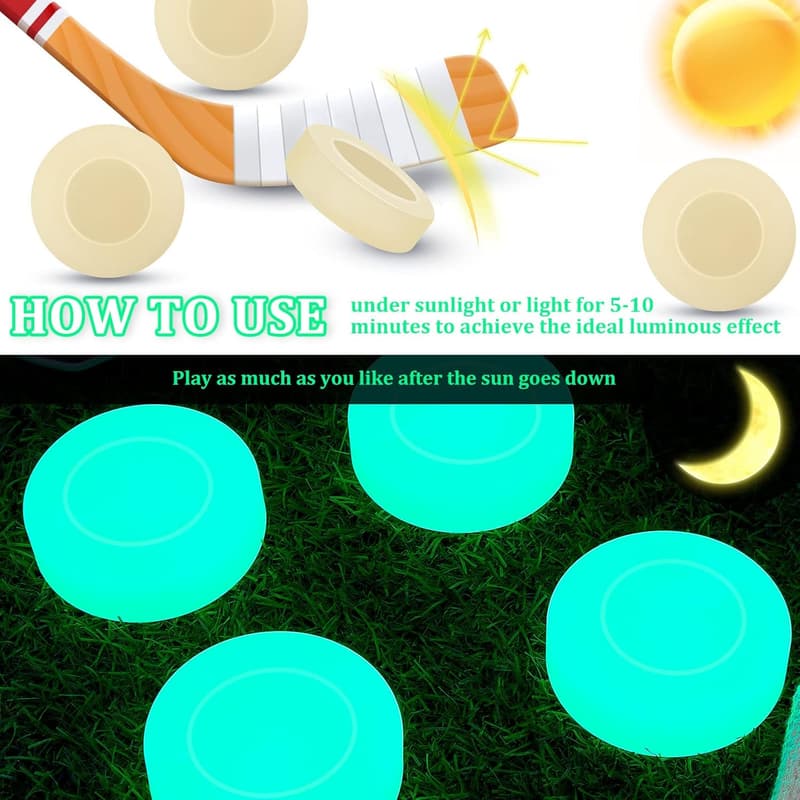 Glow-in-the-Dark Ice Hockey Pucks for Kids & Adults