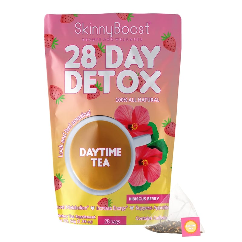 SkinnyBoost 28-Day Detox Hibiscus Berry Tea - All-Natural, Vegan