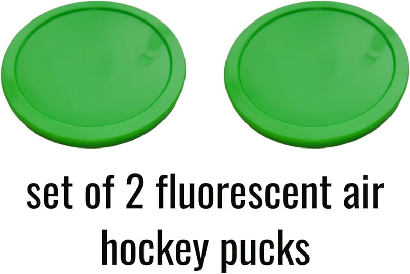 Fluorescent Air Hockey Pucks Set of 2 - Durable 7mm Thick
