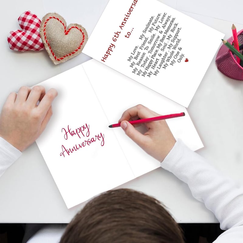 6th Anniversary Card for Couples - Humorous & Sweet Design