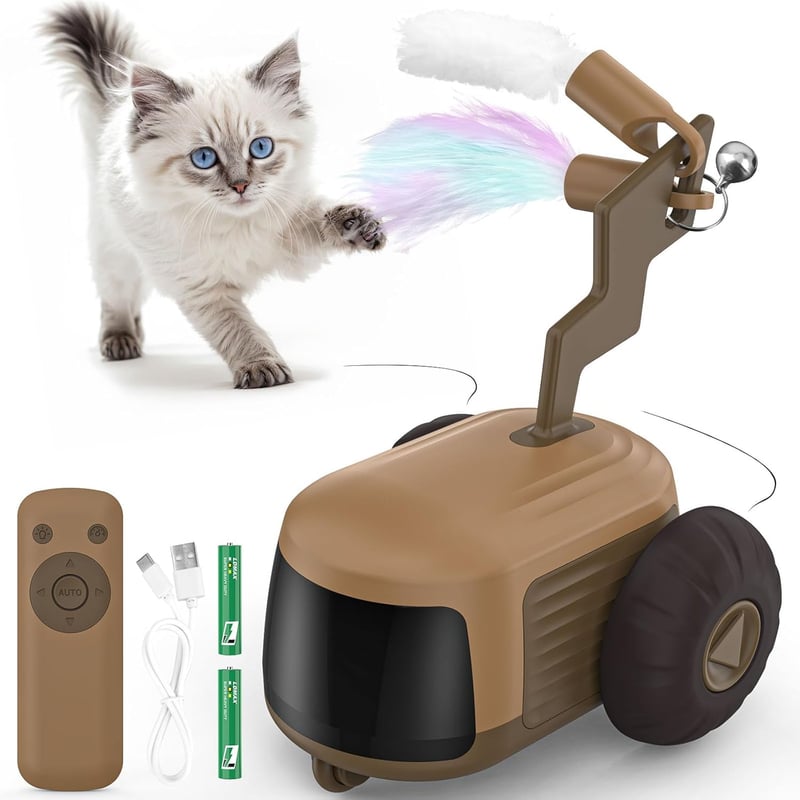 Interactive Rechargeable Cat Toy with Smart Obstacle Avoidance