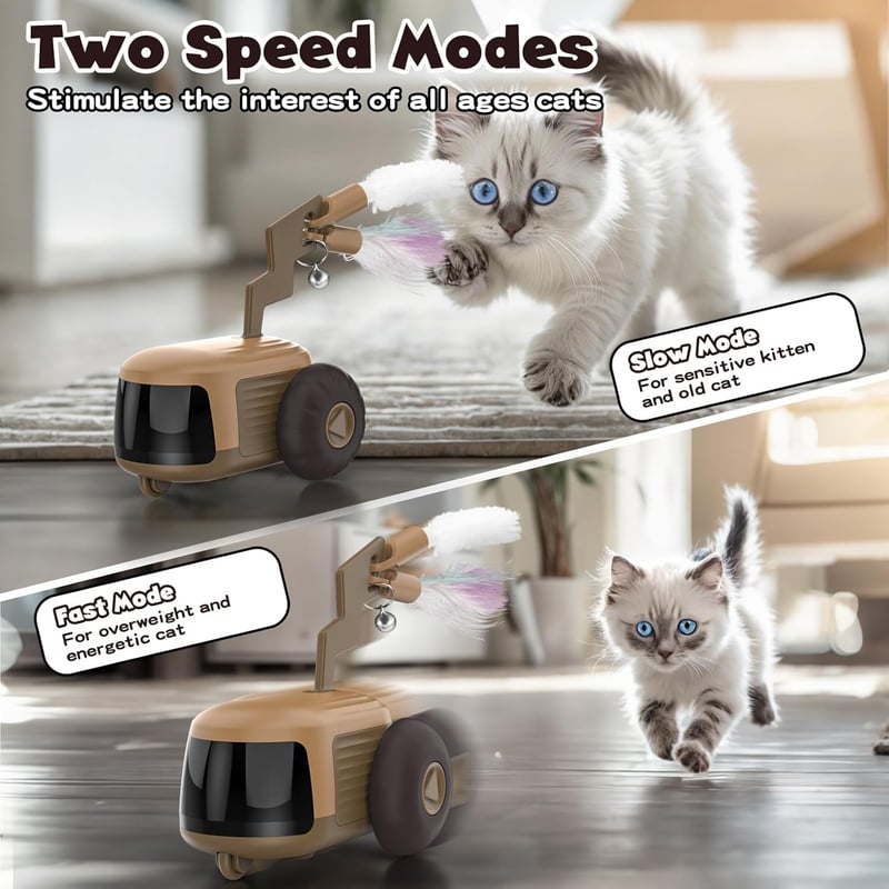 Interactive Rechargeable Cat Toy with Smart Obstacle Avoidance