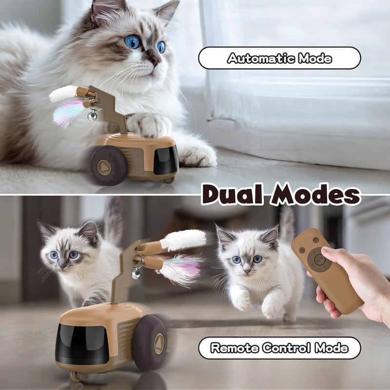 Interactive Rechargeable Cat Toy with Smart Obstacle Avoidance