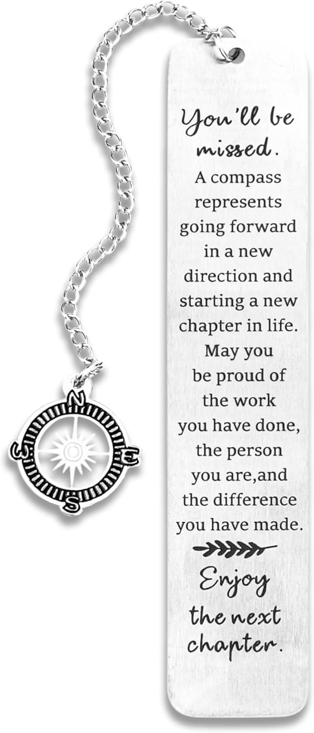 Farewell Compass Bookmark - Going Away Gift for Coworkers