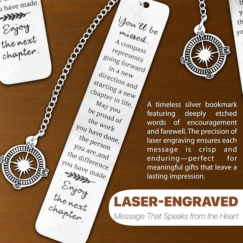 Farewell Compass Bookmark - Going Away Gift for Coworkers
