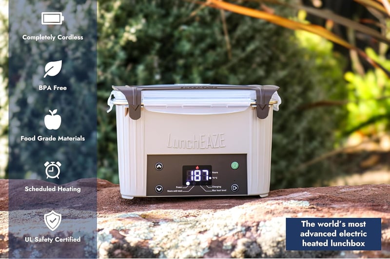 Cordless Electric Lunch Box – Self-Heating, BPA Free, Battery Powered