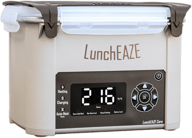 Cordless Heated Lunchbox with 4-Cup Capacity and Battery Power