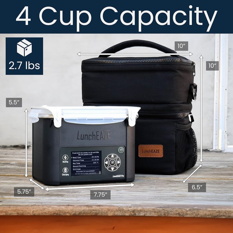 Cordless Electric Lunch Box – 4-Cup Heated Insulated Container