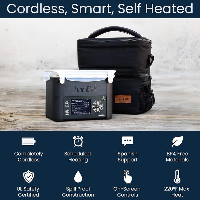 Cordless Electric Lunch Box – 4-Cup Heated Insulated Container