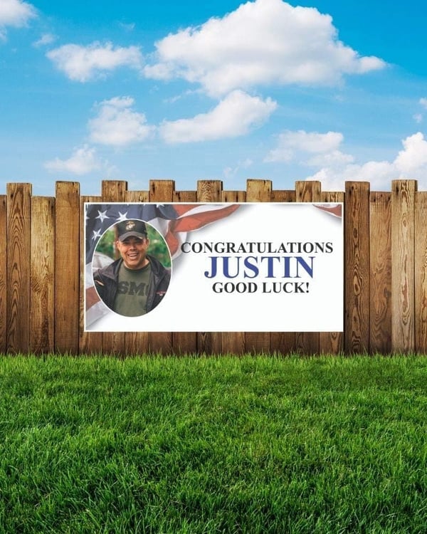Military Welcome Home Banner - 2'x4' Good Luck Sign
