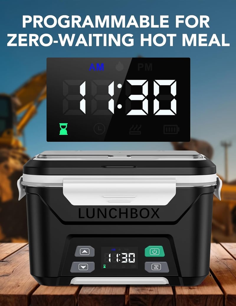 Portable Electric Lunch Box, Battery-Powered Food Warmer