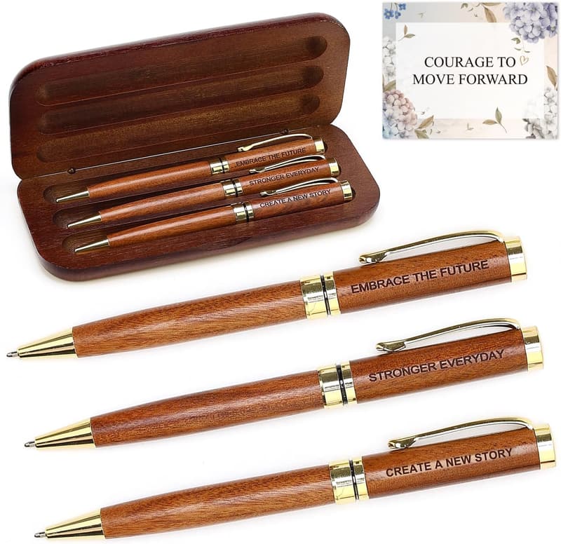 Engraved Wood Pen Set for Farewell Gifts - New Beginnings
