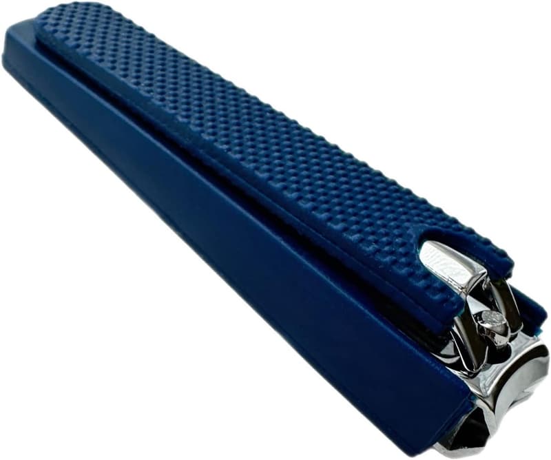 Comfort Grip Navy Nail Clippers for Men & Women, Stainless Steel