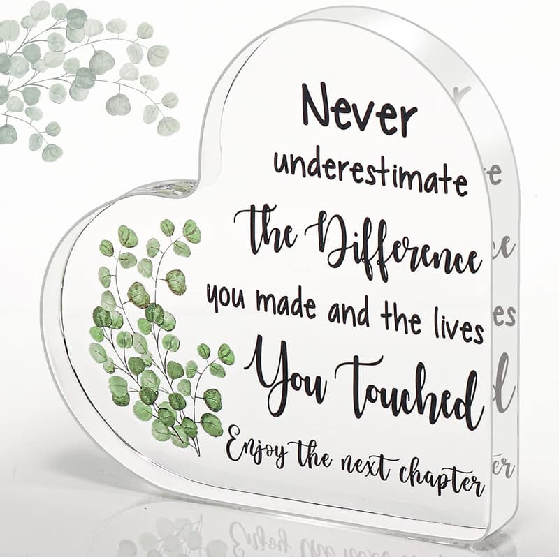 Retirement Gift Acrylic Plaque for Women Coworkers