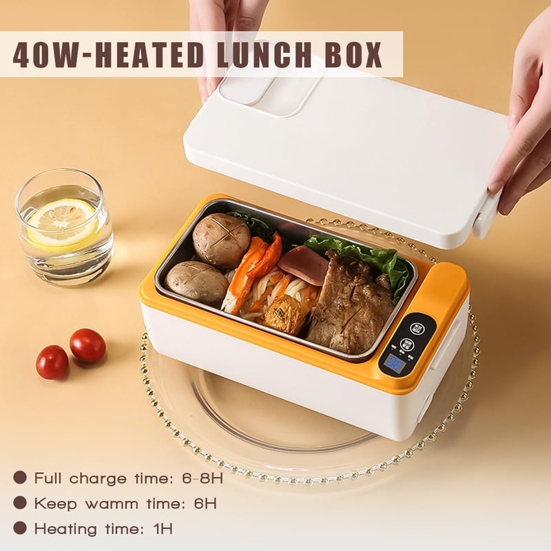Portable Electric Lunch Box, 1L - Rechargeable Food Warmer