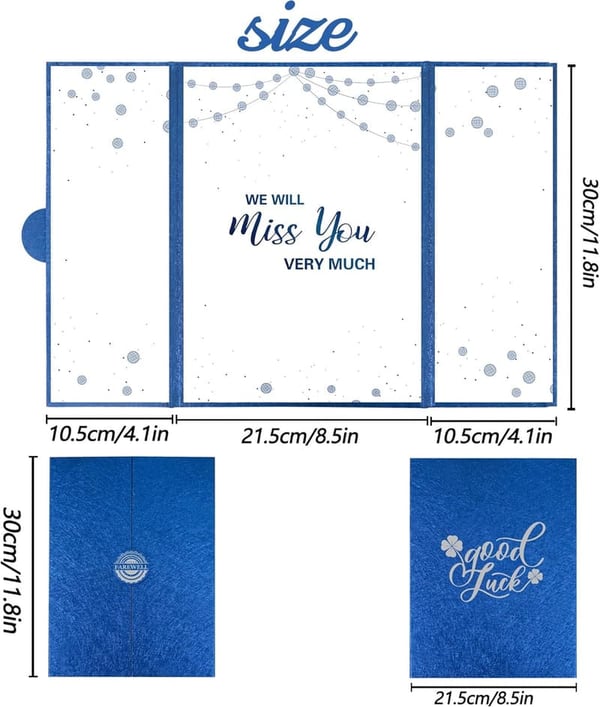 Farewell Guestbook Board for Coworkers - Blue & Silver