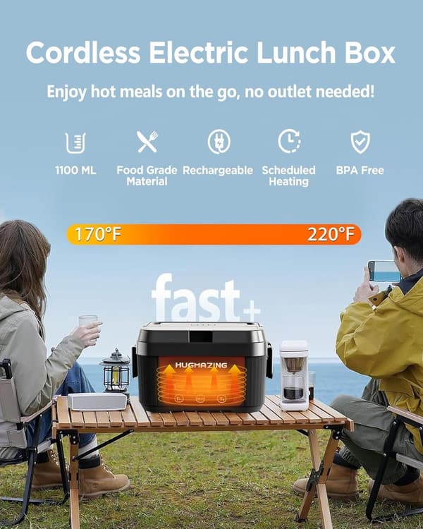Rechargeable Self-Heating Lunch Box for Travel and Office