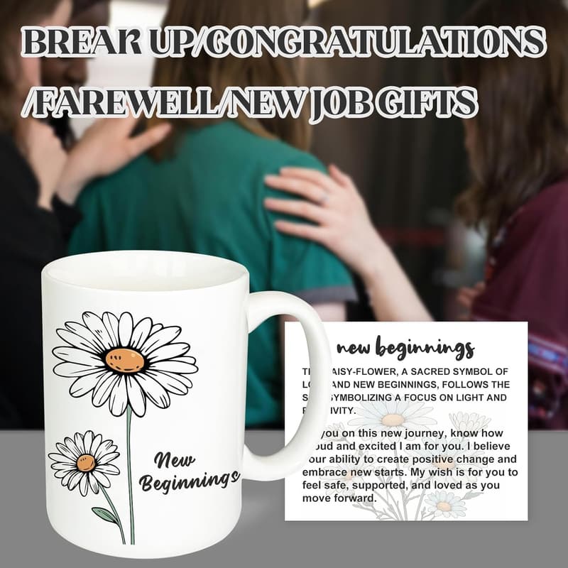 Farewell Gift: 15 Oz Daisy Coffee Mug for Women