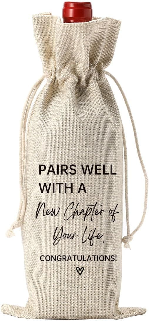 New Job Wine Gift Bag for Friends and Coworkers