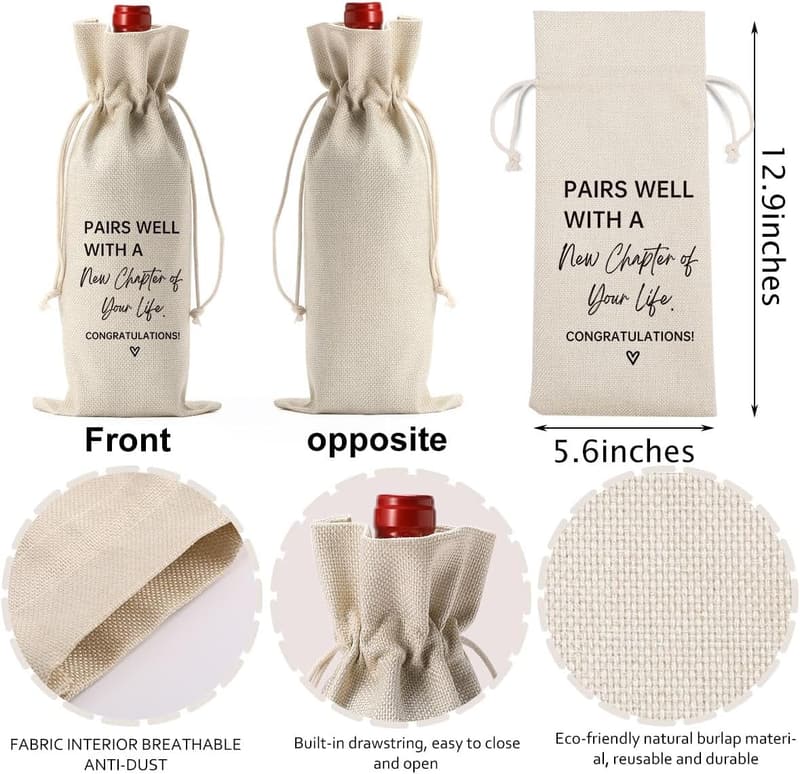New Job Wine Gift Bag for Friends and Coworkers