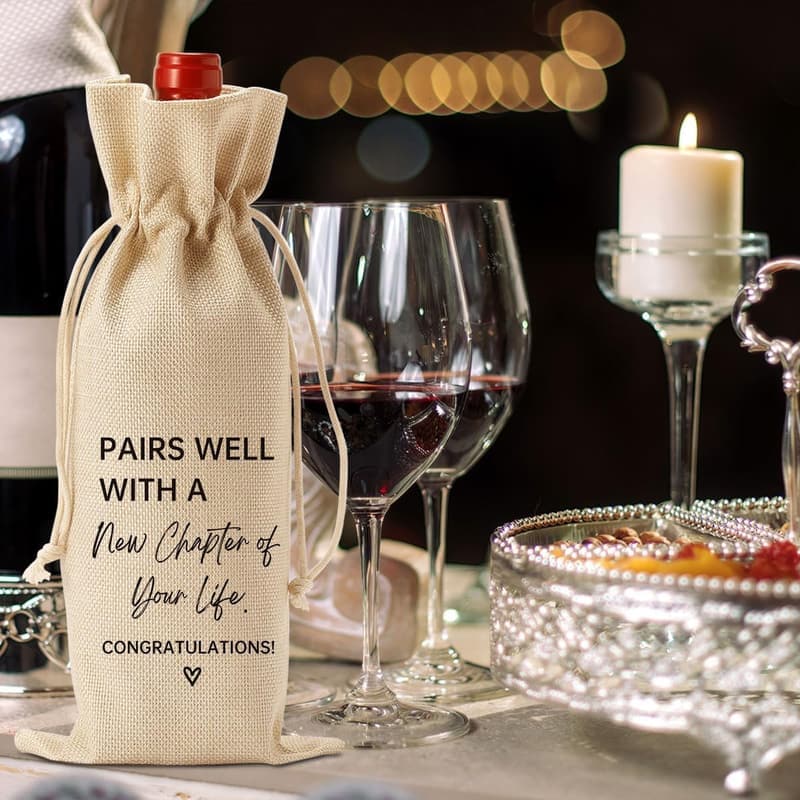 New Job Wine Gift Bag for Friends and Coworkers