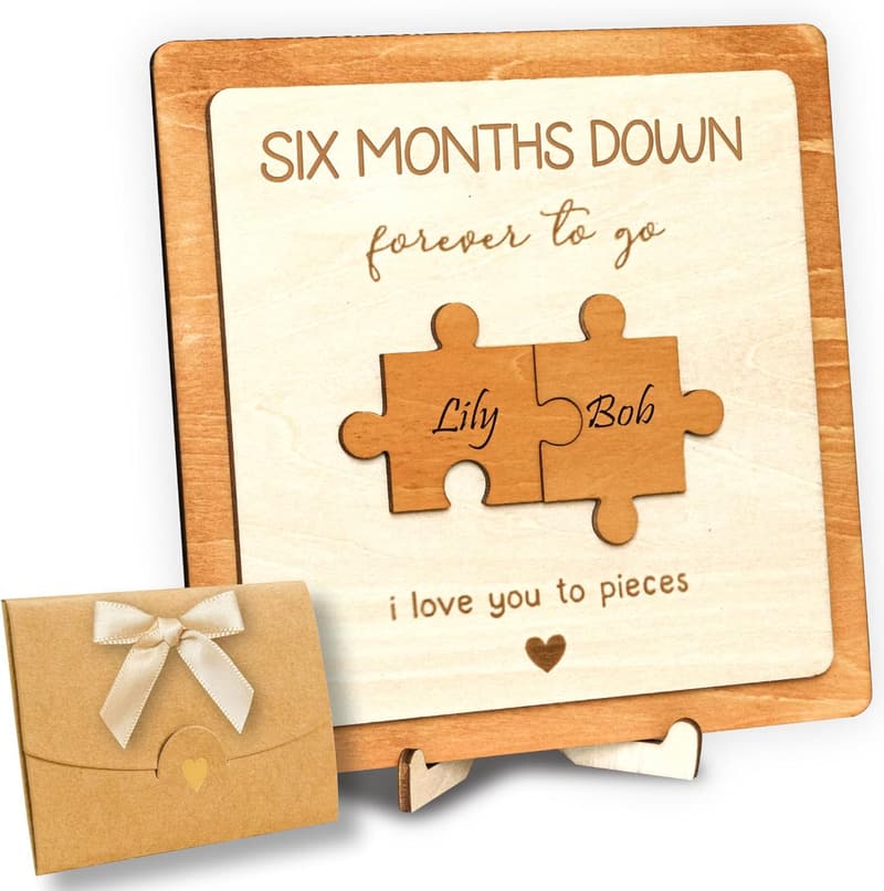 6-Month Anniversary Wooden Gifts for Couples