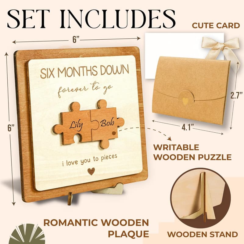 6-Month Anniversary Wooden Gifts for Couples