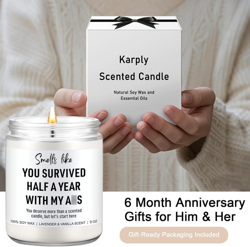 6 Month Anniversary Candle - Gifts for Couples