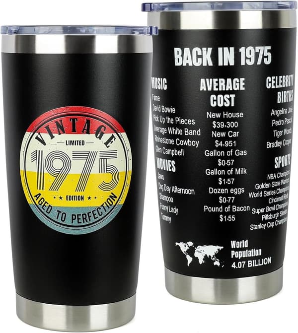 50th Birthday Stainless Steel Tumbler for Him/Her