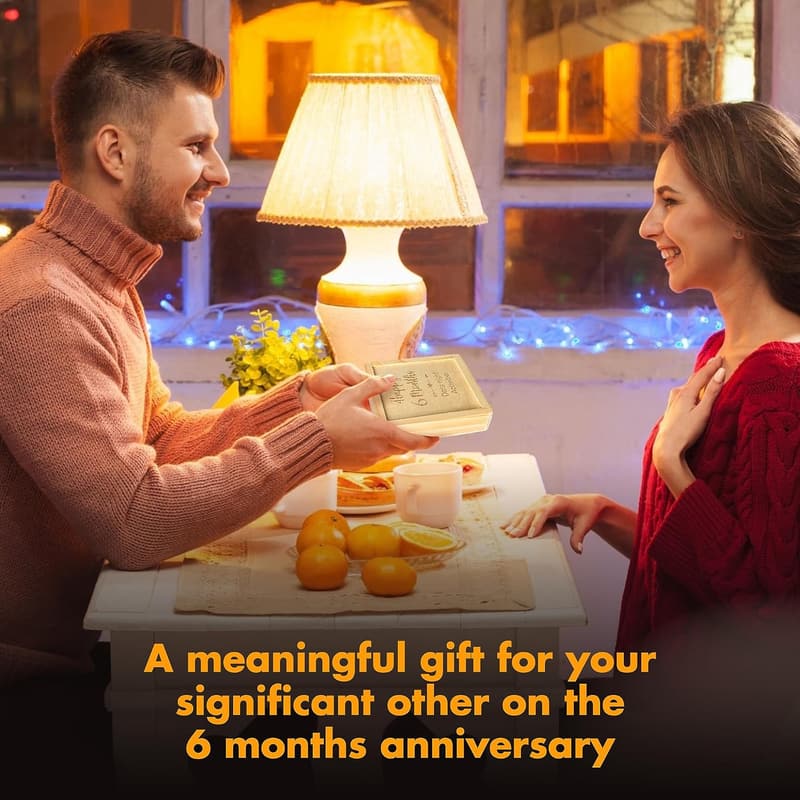 6-Month Anniversary Wooden Gift Box for Couples
