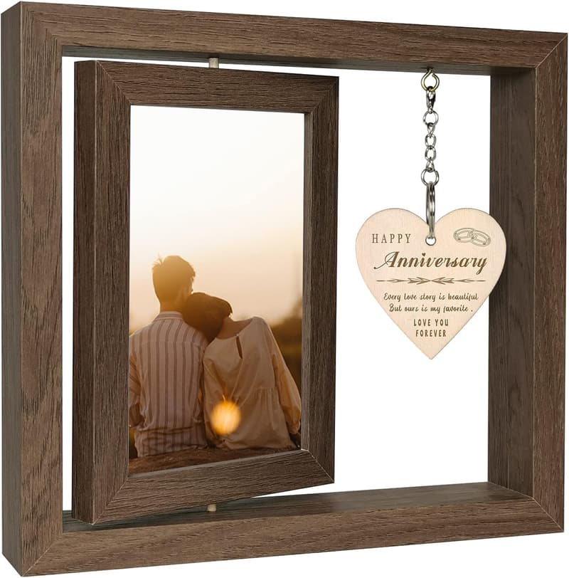 Rustic Wood Picture Frame for Anniversary Gifts