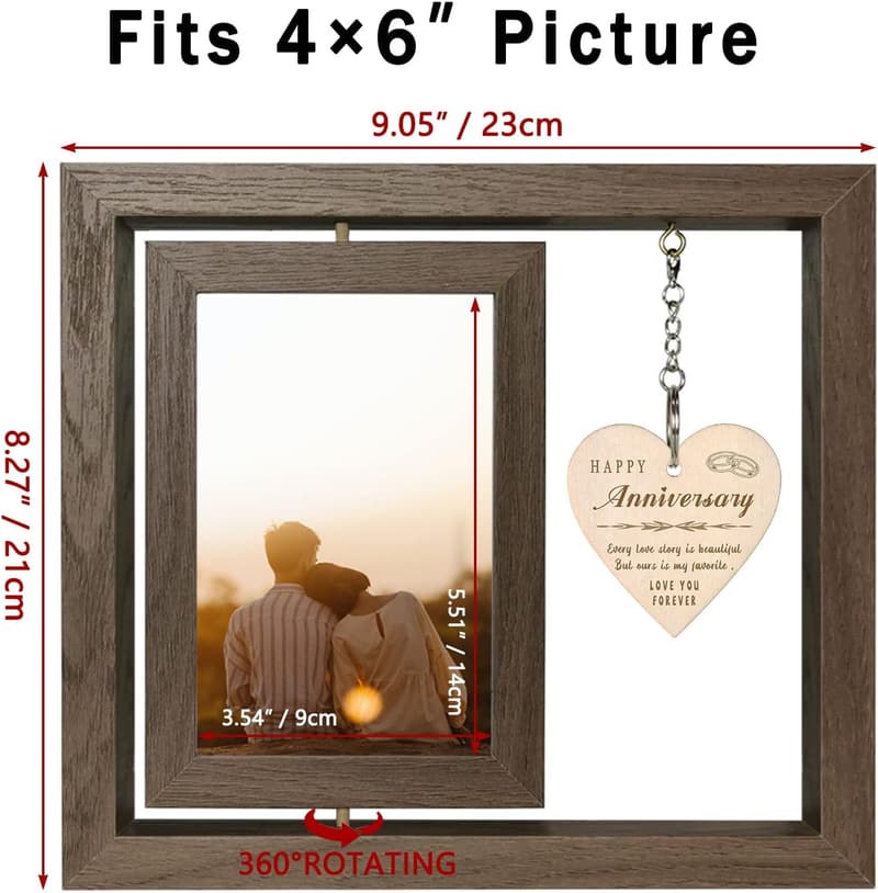 Rustic Wood Picture Frame for Anniversary Gifts