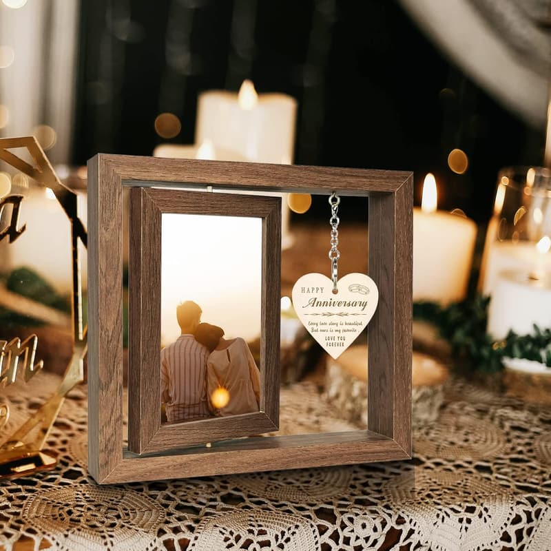 Rustic Wood Picture Frame for Anniversary Gifts