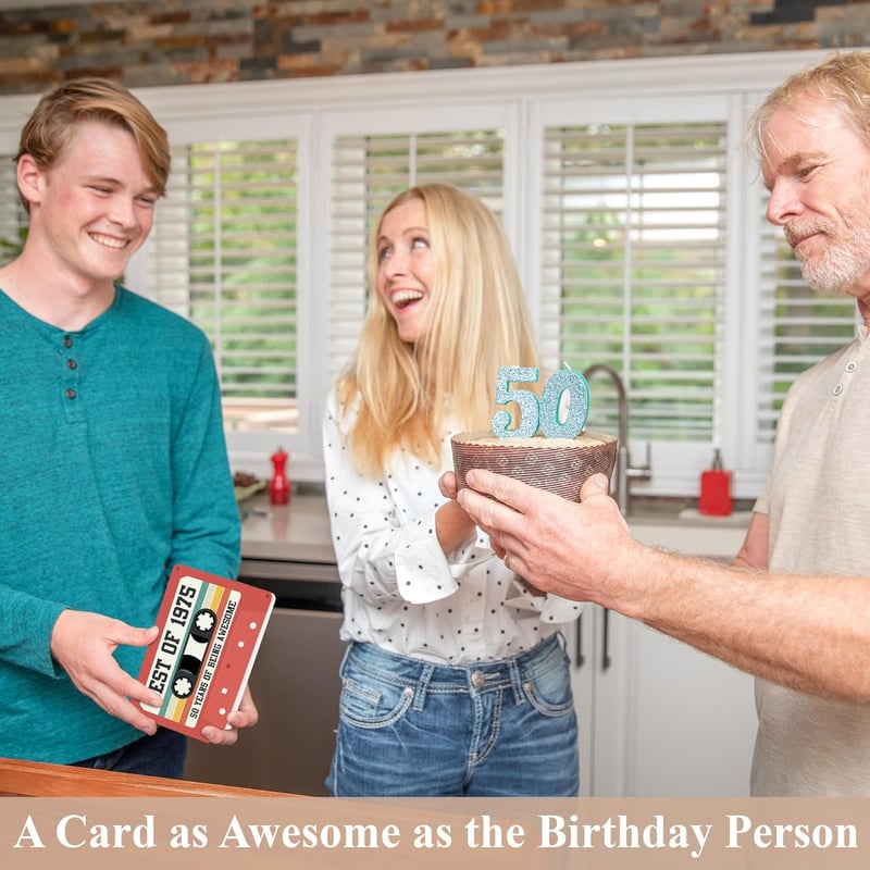 50th Birthday Cassette Tape Card for Men and Women
