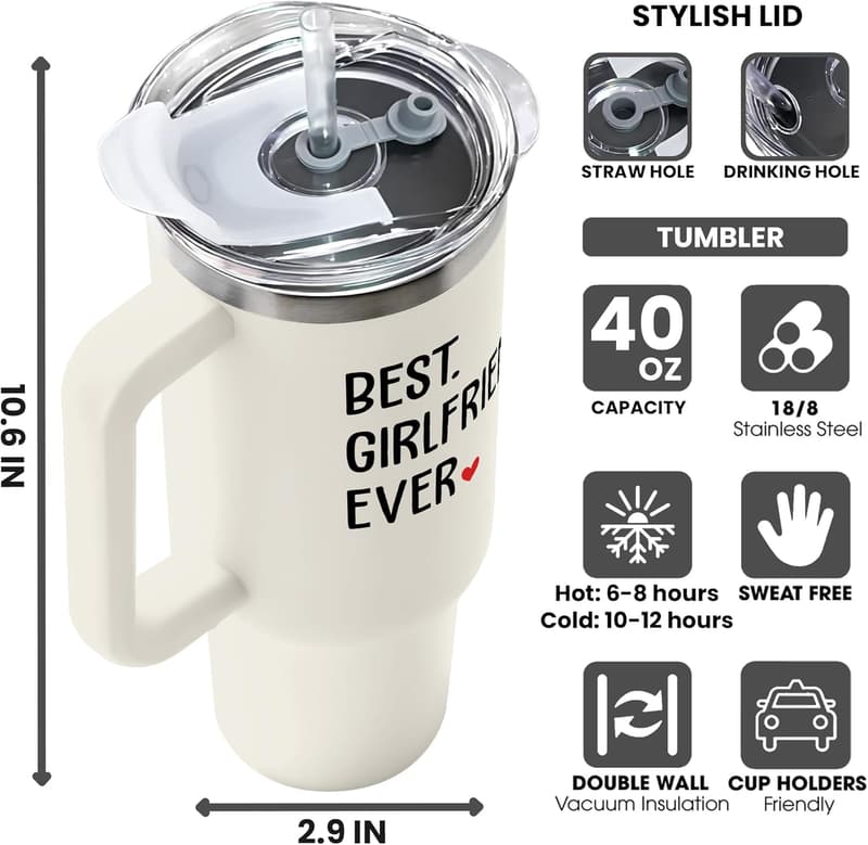 Anniversary Gift - 40 oz Stainless Steel Tumbler for Her
