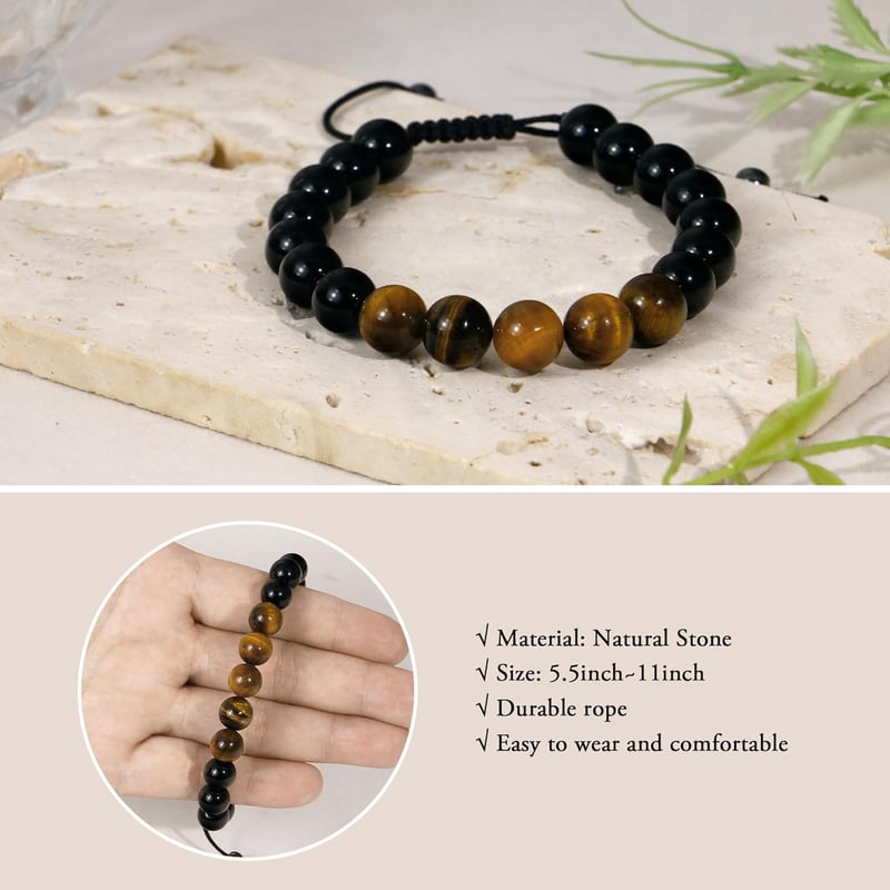 50th Birthday Adjustable Triple Protection Bracelet for Men