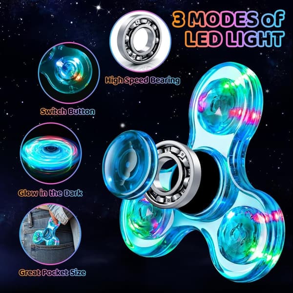 Light-Up Fidget Spinner Set for Kids & Teens - Stress Relief Toys