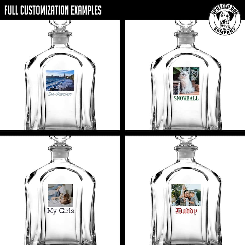 Retirement Custom Photo Whiskey Decanter, 23oz Gift for Him