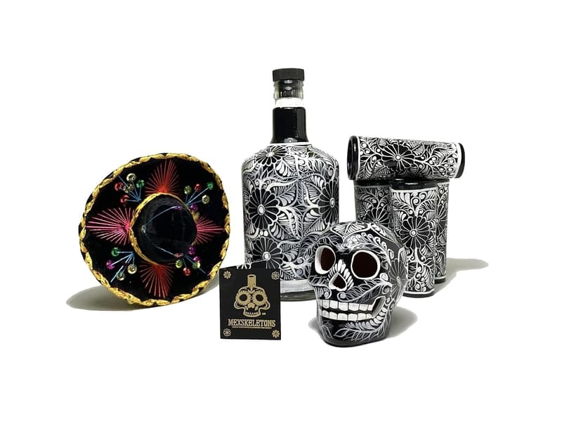Hand-Painted Tequila Decanter Set with Shot Glasses