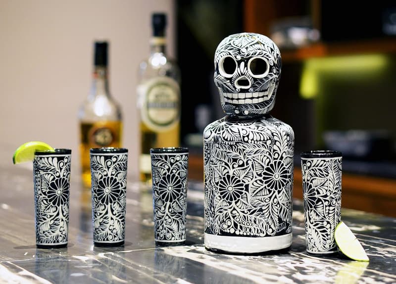 Hand-Painted Tequila Decanter Set with Shot Glasses