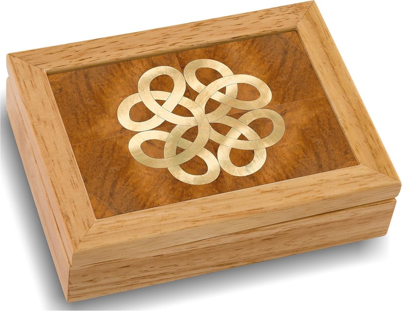 Handmade Celtic Wood Jewelry Box - Unique Art Gift