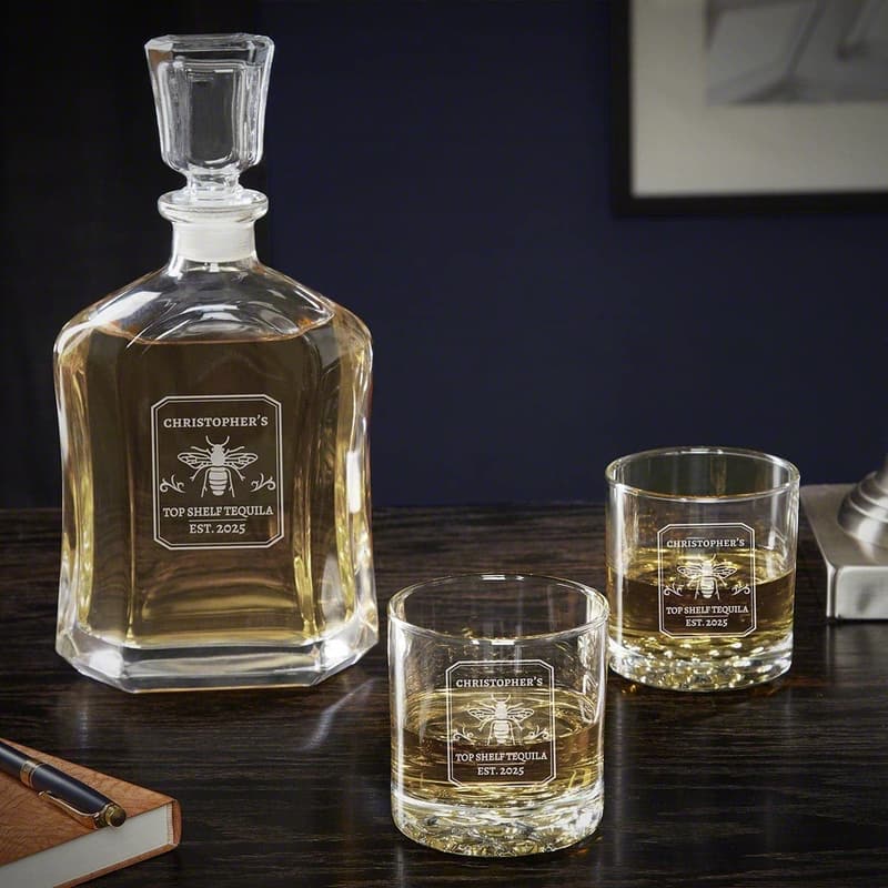 Personalized Tequila Decanter Set for Connoisseurs