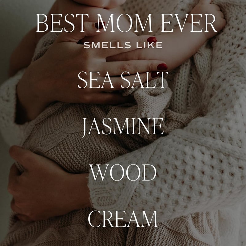 Mother's Day Soy Wax Candle - Sea Salt & Jasmine, 9oz Amber Jar