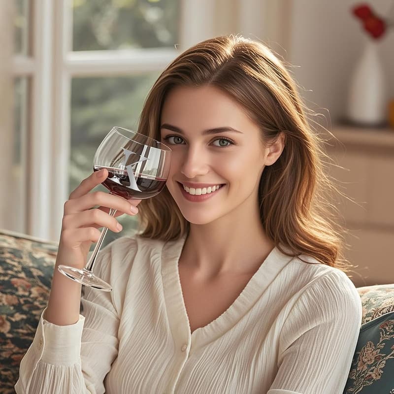 Customized Monogrammed Wine Glass - Unique Gift for Women