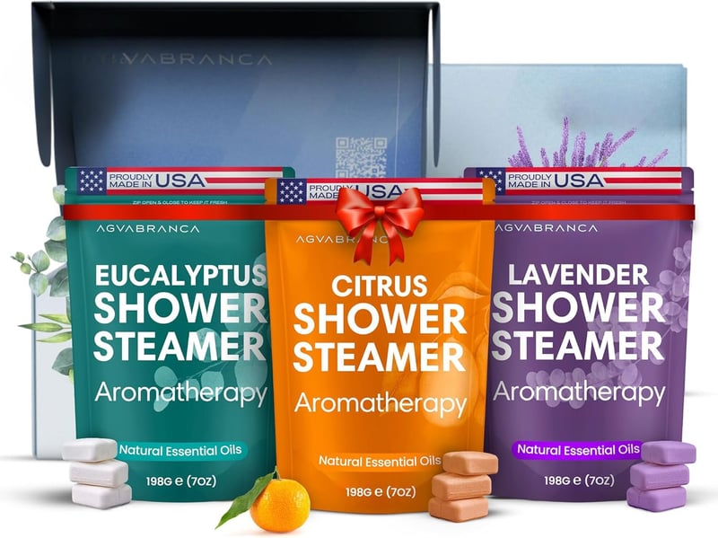 Aromatherapy Shower Steamers Gift Set - 21 Bombs, Eucalyptus & Lavender
