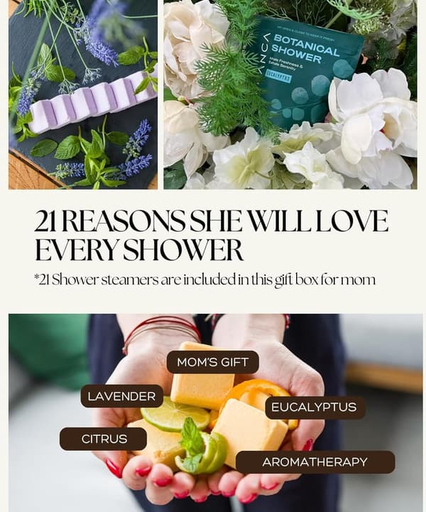 Aromatherapy Shower Steamers Gift Set - 21 Bombs, Eucalyptus & Lavender