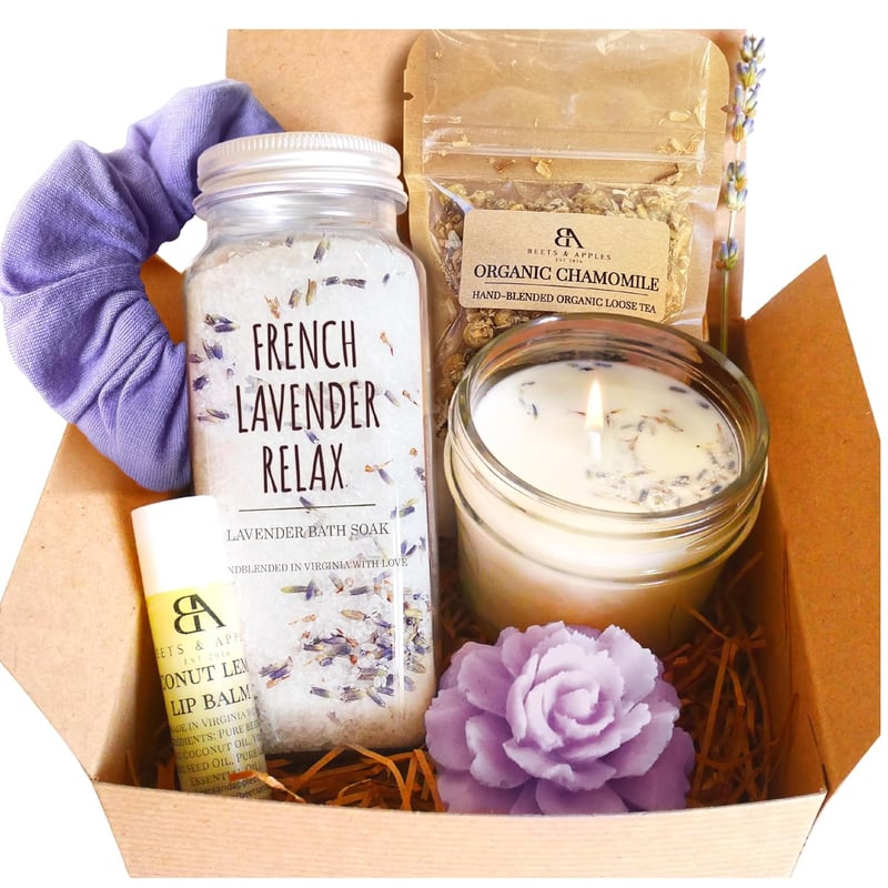 Lavender Spa Gift Basket for Women - Handmade Holiday Gift